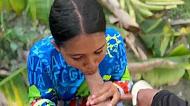 Campesina Inocente Trades Favors for Chickens in Outdoor Latina Encounter