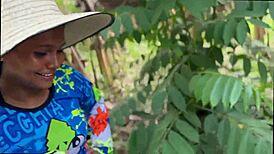 Campesina Inocente Trades Favors for Chickens in Outdoor Latina Encounter