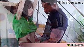 hypno trick on pizza chick, now fill her white pussy with big black cock