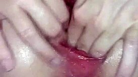 Emotional fisting and sucking my wife's nasty loose pussy with squirting