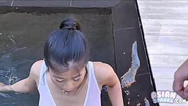 young asian ballerina with old guy in tight scene