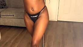 Ebony divine flaunts her fat ass and tits for creampie