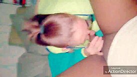 my sexy ass wife gives blowjob and swallows cock