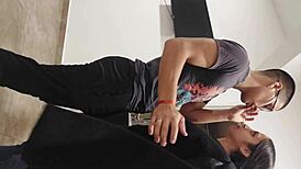 worker conquers hot ass businesswoman with rough fucking and creampie!