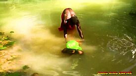 Fucking African Whore in Stream with Hardcore Bigdick Bang