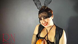 Halloween 2021 witch in a black sexy suit black playboy bunny regina noir backstage!
