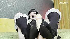 Joi sexy goth wednesday addams rewards you with shoejob and then sucks you off until orgasm