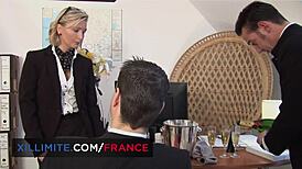 i can't believe i'm in a threesome with a cougar at the office