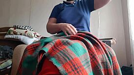 My shy stepsister licks my pussy under the blanket and i love the feeling