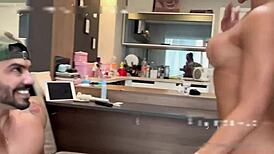 i took the bodybuilder home and rode his big cock first time! 😍