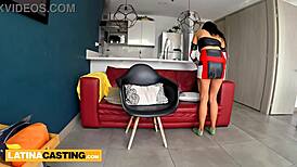 Big tits latina moans loudly during hardcore sex with casting agent!