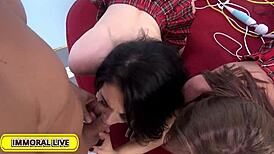 TALL 19YO BLONDE & BUSTY BUDDY IN UNcut CASTING THREESOME