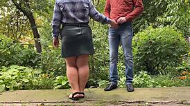 Mature woman asks son-in-law to cum on her leather skirt