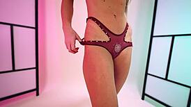 Hannah james 710 tries on steamy red lingerie