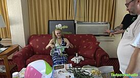 luna lips, pregnant and pretty, takes on multiple hung cocks in wild gangbang. her wet pussy gets pounded!