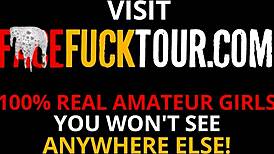 Busty blonde latina gets rough sloppy throat fuck by massive cock tourist