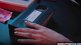 Principal tricks shoplifter into doggystyle fuck