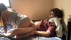 College classmate came to my house to do homework. But she bent over for more 😏