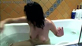 jelena jensen soaps her tushie in jacuzzi shower