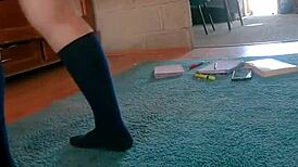 Wow, busty student caught on cam in her panties! 😲