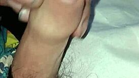 he cums fast during solo masturbation session.