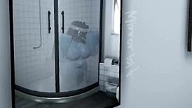 blue girl in suggestive intimate scene