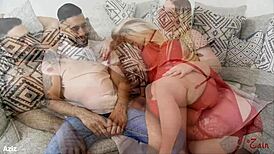 Busty Blonde Receives Creampie in Missionary Position