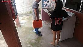 i love how this married brazilian housewife pays the repair guy with her big ass