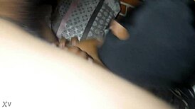 caught ebony girlfriend getting titty fucked by best friend