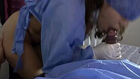 Latina Nurse Sucks Big Cock for Semen Sample in Hospital Room
