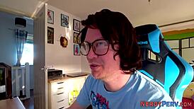 British newbie gets facialized in first time blowjob and handjob.