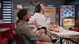 Liz Jordan's wild date with older guy turns into public outdoor sex! 😈