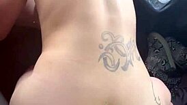 Watch skinny streetwalker get fucked on camera, take load on ass?