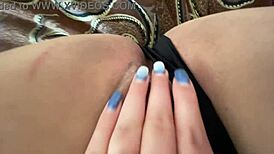 Closeup Morning Pussy Masturbation In Black Panties