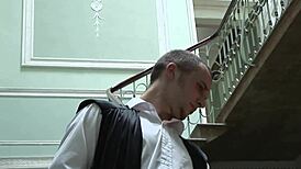 Passionate milf engages in rough anal quickie with slutty whore in intense assfucking session