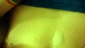 Redhead amateur gets covered in cum from blowbang