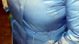 Mature woman with huge ass in red thong accepts street proposals for fun