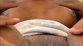 Ebony Babe with Big Ass and Natural Tits Plays with Dildo