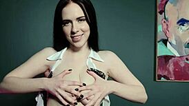 A young teen with big tits gets her ass slapped and face fucked roughly in a quickie, moaning loudly