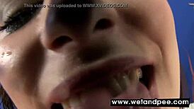 Girl Pees in Bowl with Speculum