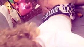 Submissive Cheating Wife Milf Gives Rough Blowjob To Old Daddy On Selfie Snapchat