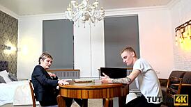 I penetrated my Tutor4k teacher in stockings so fast at home