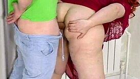 Sexy Big Ass MILF Rides Stepson's Cock with Skill