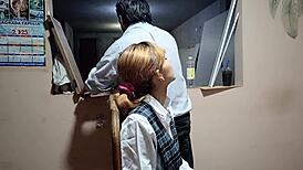 schoolgirl thought she’d learn carpentry but ended up getting nailed hard instead.