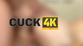 wow, cuckold husband watches wife ride and blowjob on sofa!