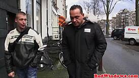 Amsterdam hooker gets covered in jizz