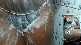Cyndy Blackslave Masturbates in Shower with Tiny Squirt