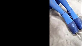 Sexy Pantyhose And Blue High Heels