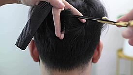 Big ass barber girl gets horny with her customer, bending over for steamy ass licking in a wild Japanese roleplay scene. Things heat up quick!