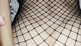 Wife's tight ass contrasts husband's big cock